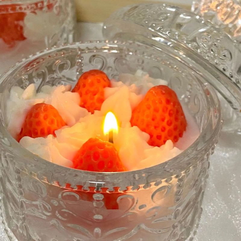 Bougie fraise chantilly - Bougies Créatives